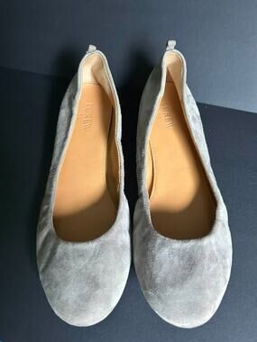 Suede Ballet Flats J. Crew Gray